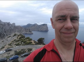 An picture of Dave Tyson on a cycle ride